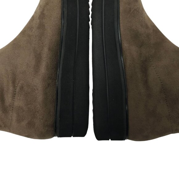 Bussola Portofino Platform Ankle Boot Womens Size US 6.5 EU 37 Side Zip Taupe - Picture 10 of 16